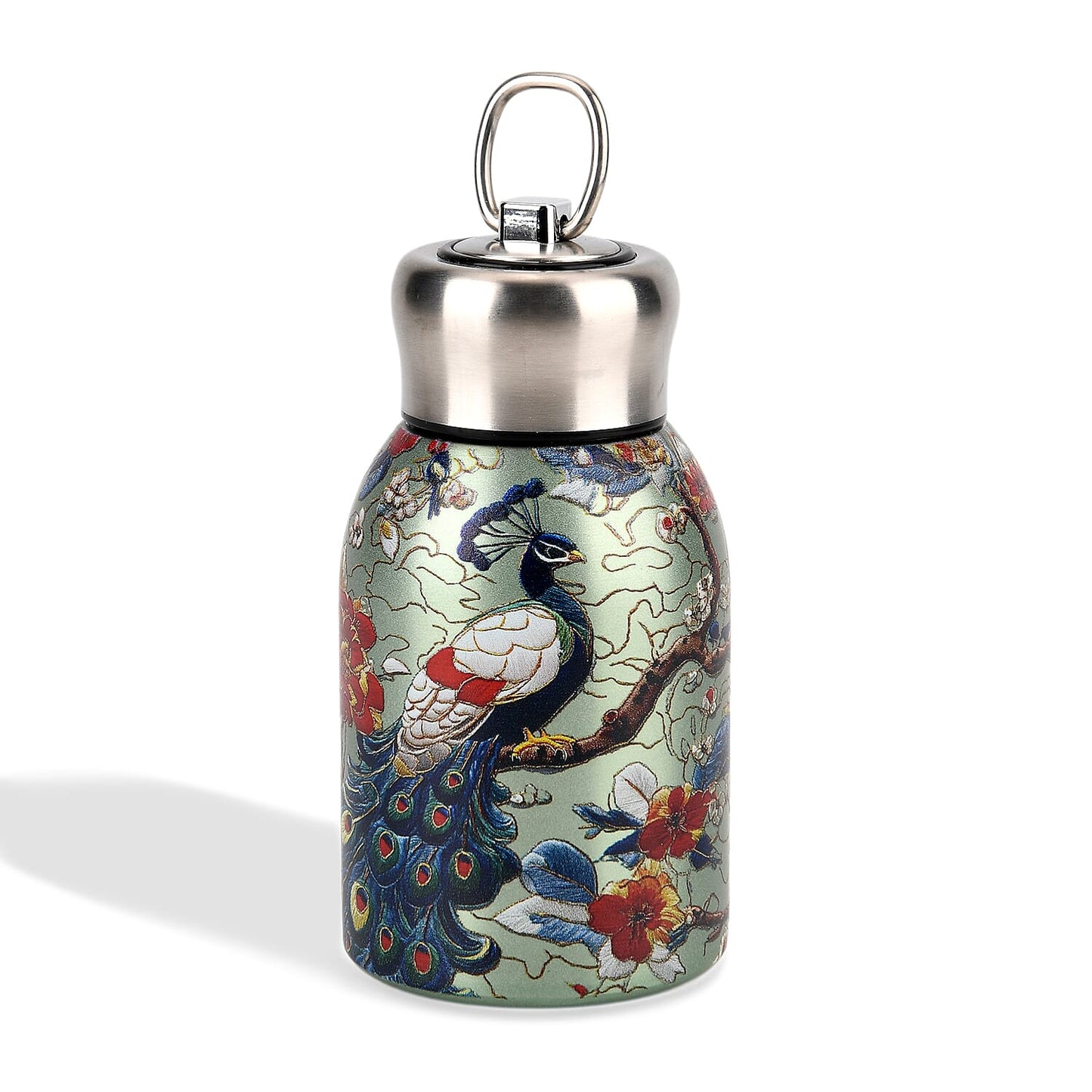 260ml peacock floral insulated stainless steel bottle