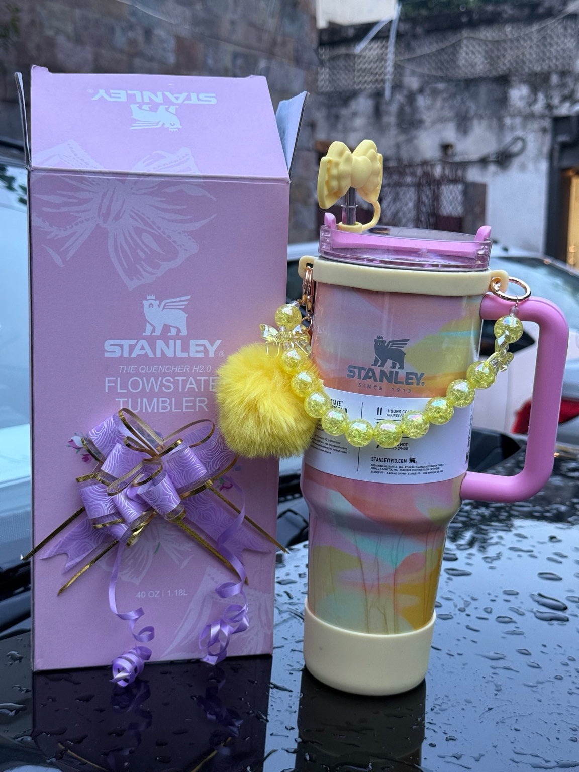 Pastel marble edition 1180ml tumbler with accessories