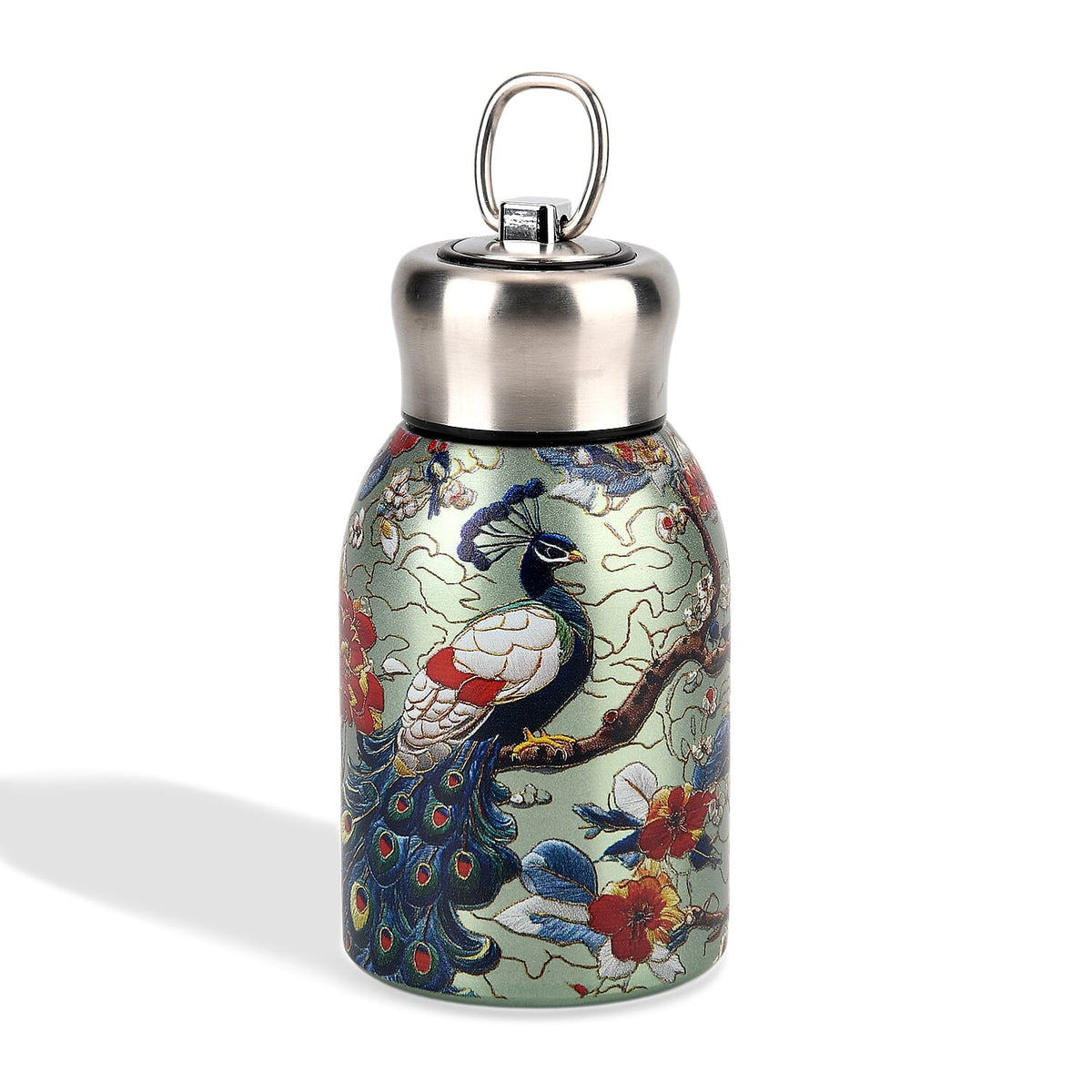 260ml peacock floral insulated stainless steel bottle