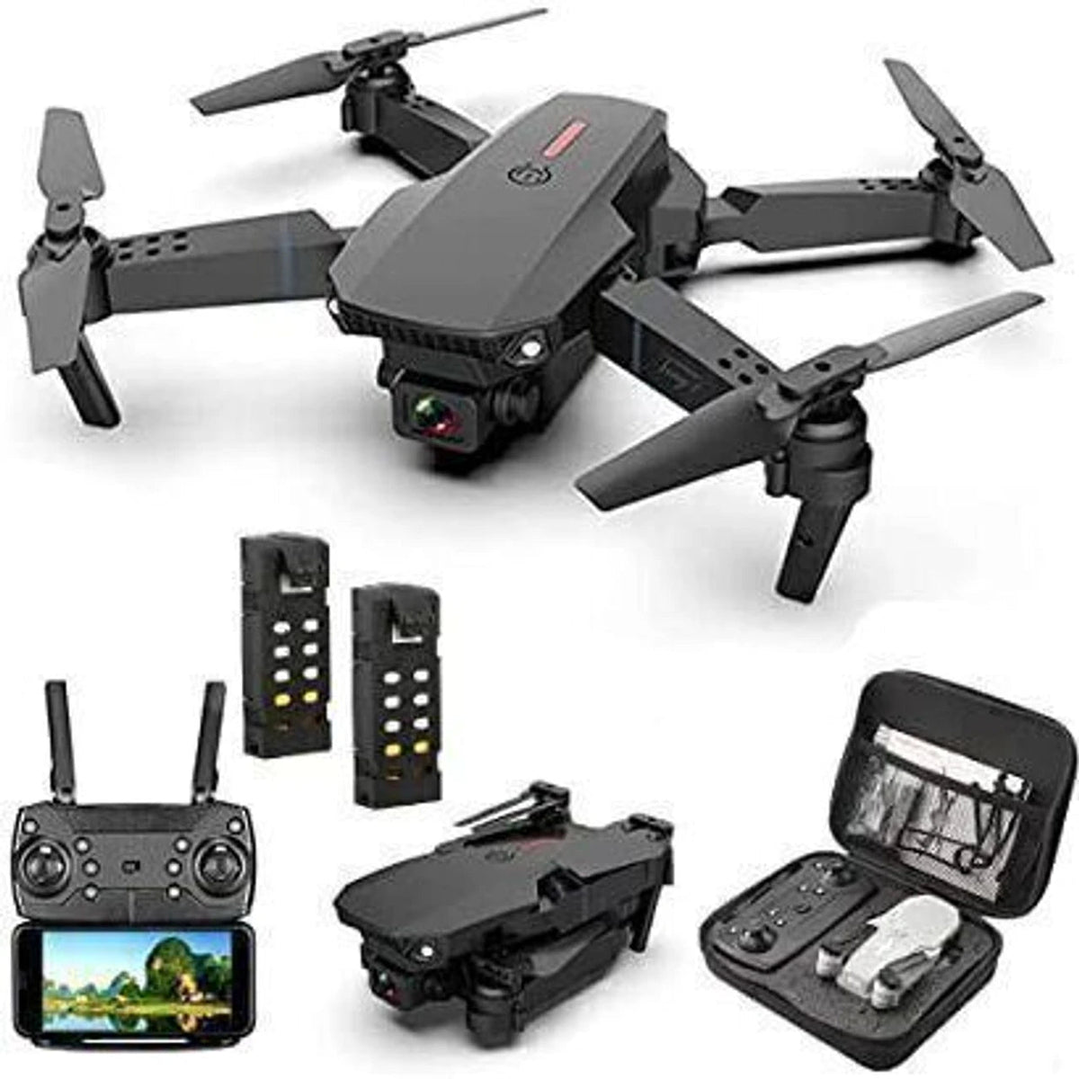 4K WiFi dual camera drone with two batteries