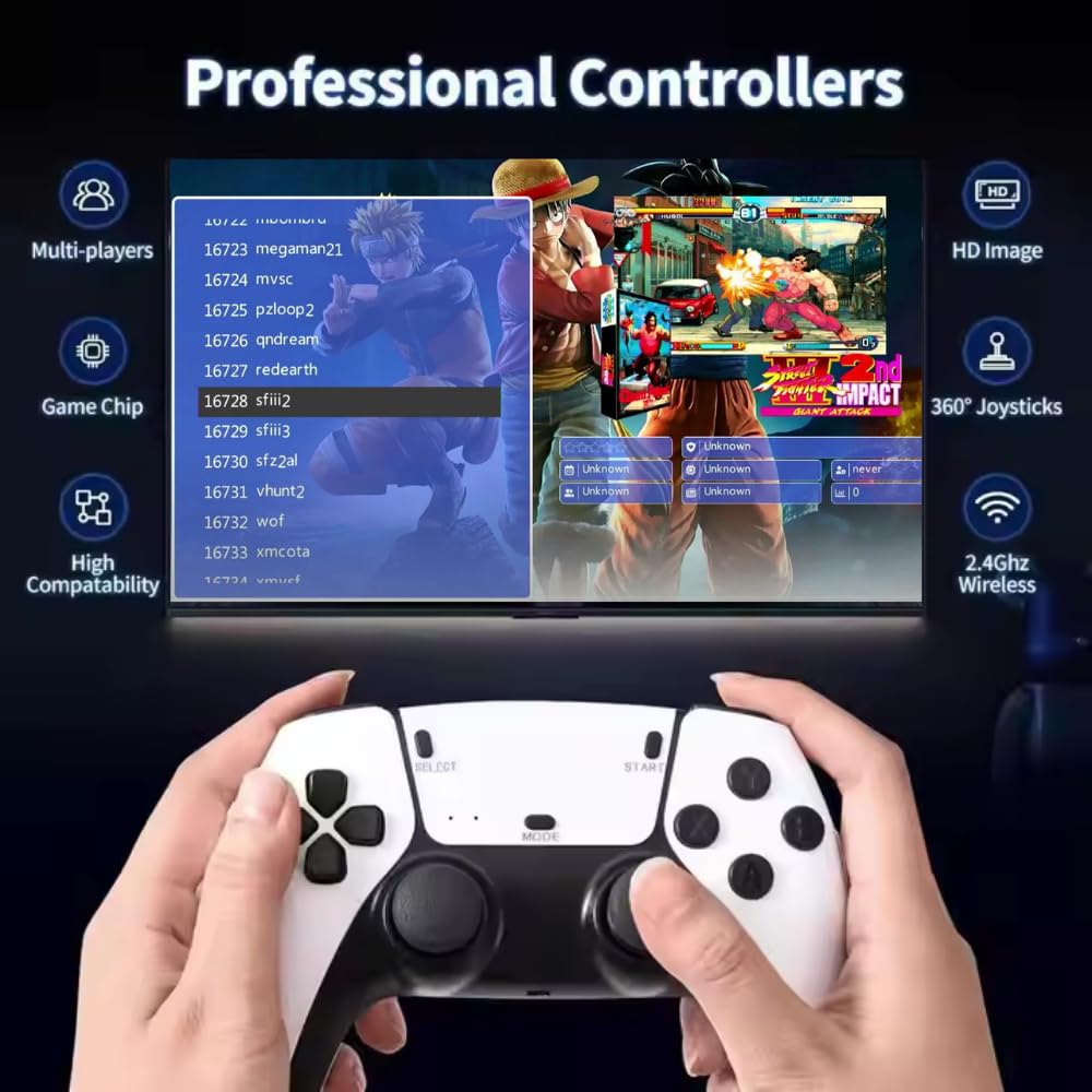 Maizic Smarthomes M15 RetroX 2.4G Wireless Game Console – Dual Controllers, HDMI Output, 128GB TF Support, USB & Micro USB, Multilingual System, Plug & Play TV Gaming for Kids & Adults, 24000 Games