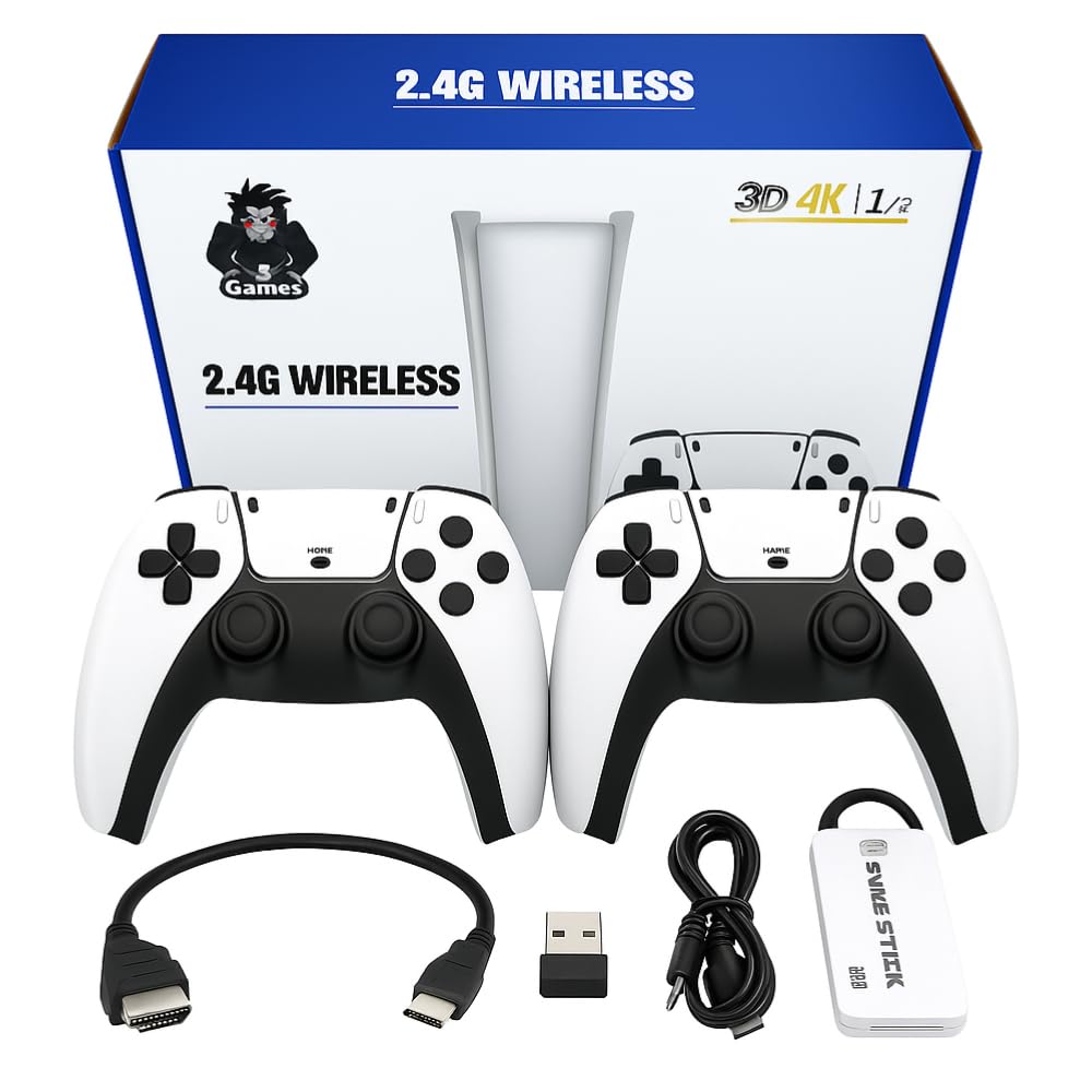 Maizic Smarthomes M15 RetroX 2.4G Wireless Game Console – Dual Controllers, HDMI Output, 128GB TF Support, USB & Micro USB, Multilingual System, Plug & Play TV Gaming for Kids & Adults, 24000 Games