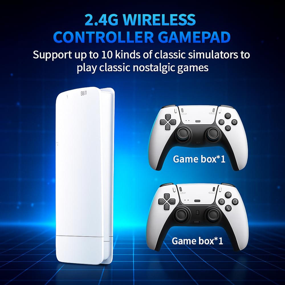 Maizic Smarthomes M15 RetroX 2.4G Wireless Game Console – Dual Controllers, HDMI Output, 128GB TF Support, USB & Micro USB, Multilingual System, Plug & Play TV Gaming for Kids & Adults, 24000 Games