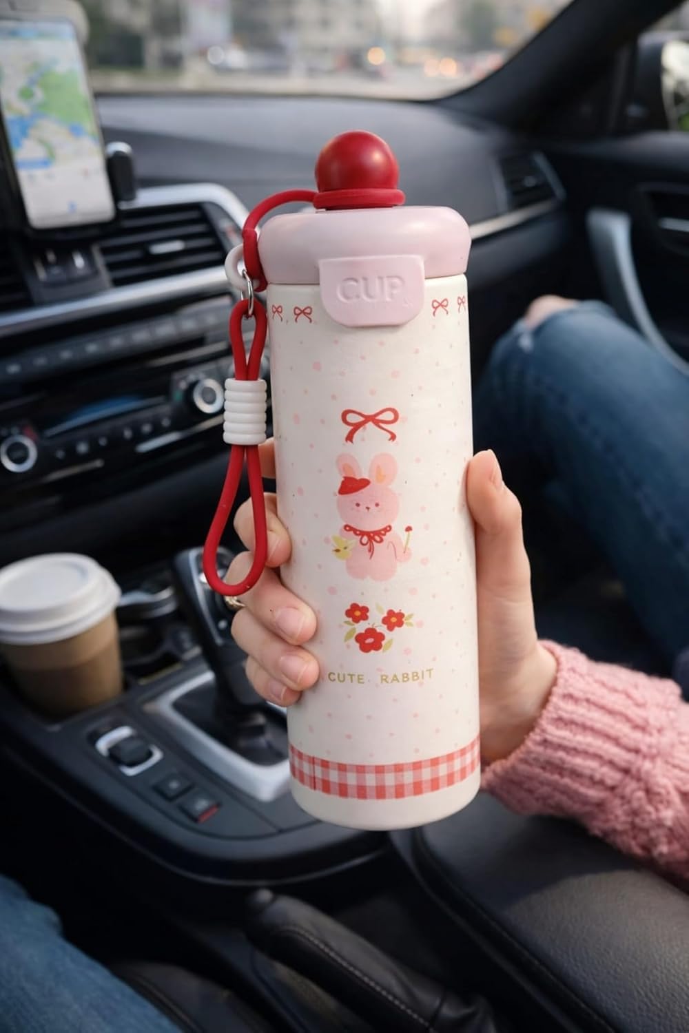750ml Stainless Steel Water Bottle for School Kids | Sip & Gulp Sipper with Twin Lid, Leakproof & BPA Free, Cute Water Bottle with Carry Rope for Girls, Gym, Office & Travel (Yellow)