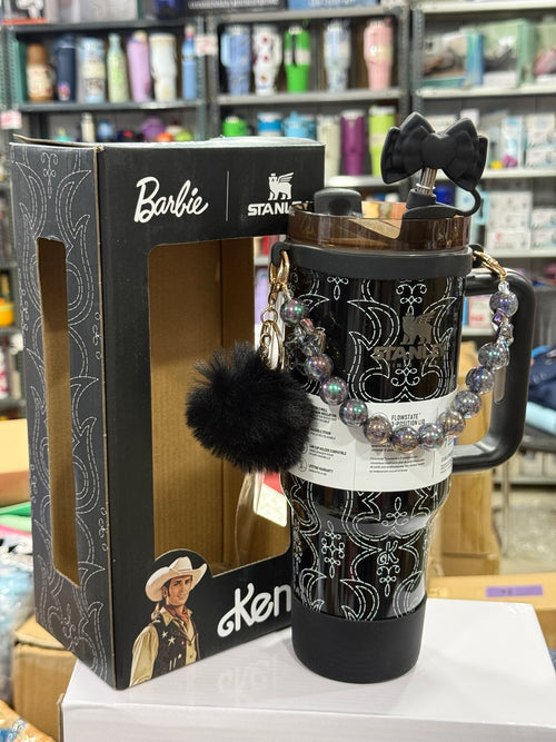 Barbie themed black tumbler