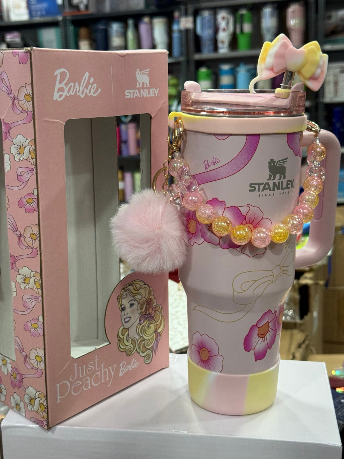 Barbie themed purple and black tumbler
