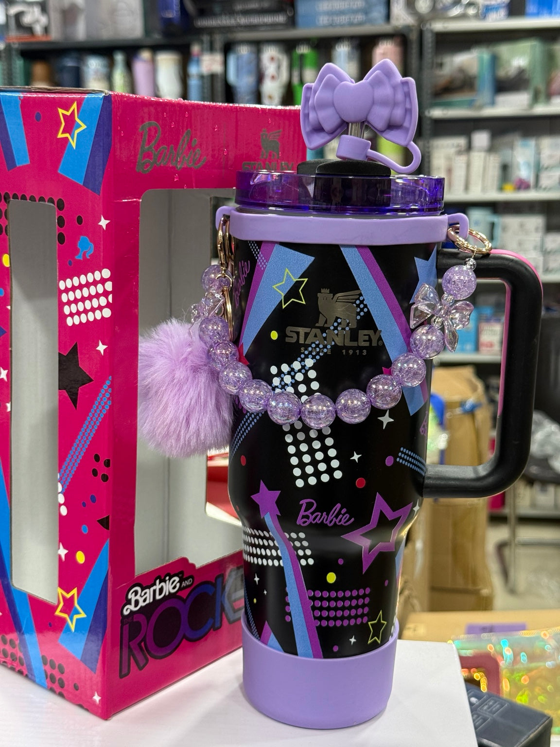 Barbie themed red and pink tumbler