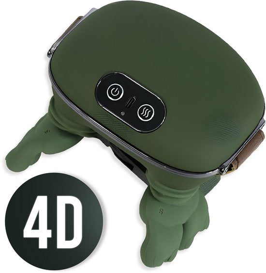 Green 4D wireless neck and shoulder massager detail
