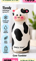 Cow print kids tumbler