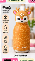 Orange deer pattern kids tumbler