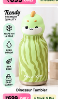 Green dinosaur kids tumbler