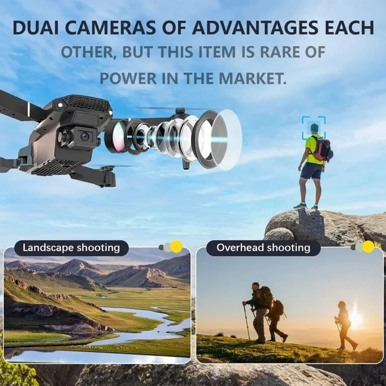 Dual camera drone features