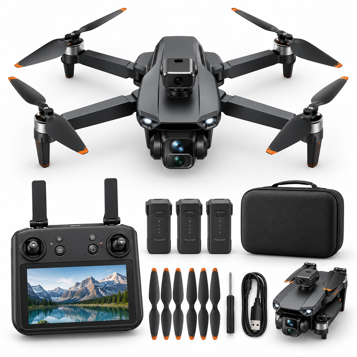 GD93 Pro Max 6K GPS drone with screen controller and accessories