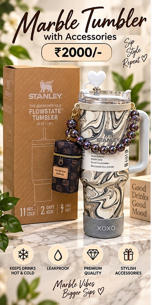Limited Edition Stanley Marble Tumbler with Accessories – 1180ml