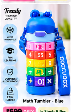 Blue kids math tumbler