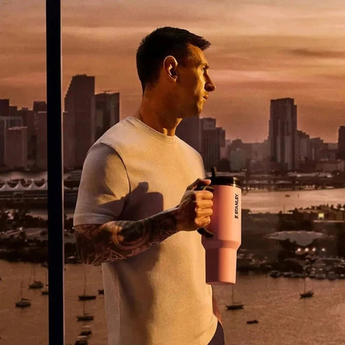 Messi x Stanley Quencher ProTour 40oz tumbler lifestyle image