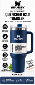 Navy blue 40 oz Quencher H2.0 tumbler