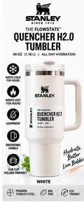 White 40 oz Quencher H2.0 tumbler