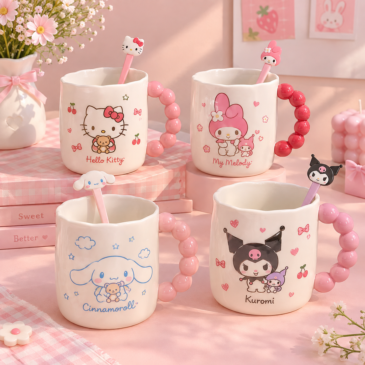 Aesthetic pastel Sanrio Korean kawaii mugs