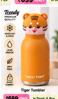 Orange tiger kids tumbler