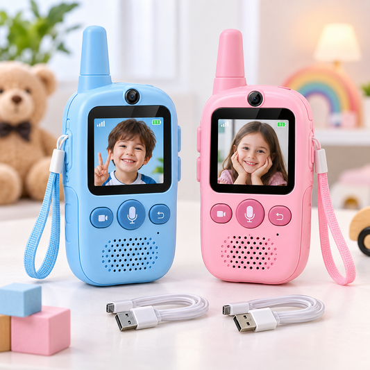 Video walkie talkie for kids, pink and blue, no brand