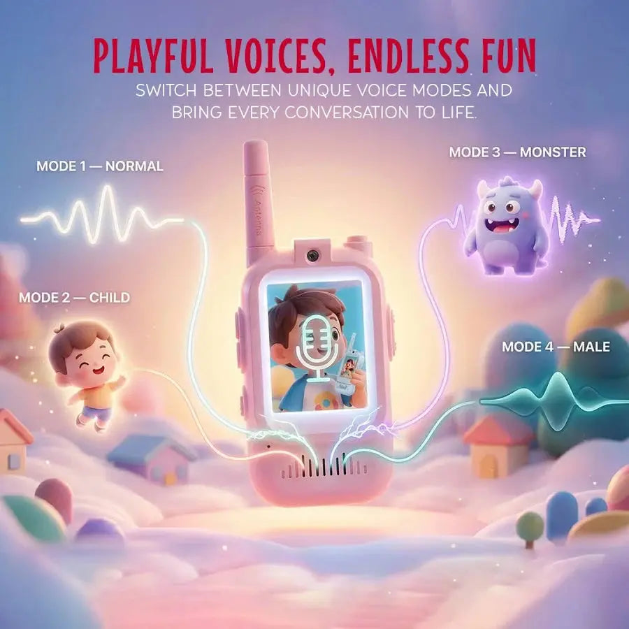 Kids video walkie talkie with voice effects